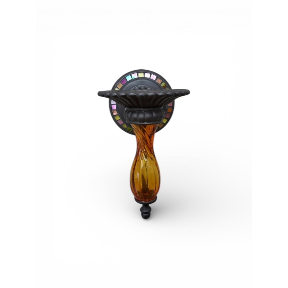 PartyLite P8698 Global Fusion Wall Sconce Peglite Taper Pillar Candle Mosaic‎